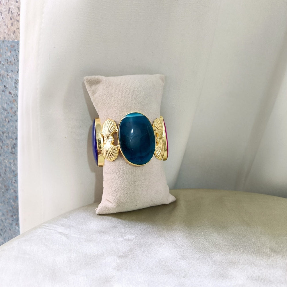 Gold Ginkgo Leaf Cuff Bracelet