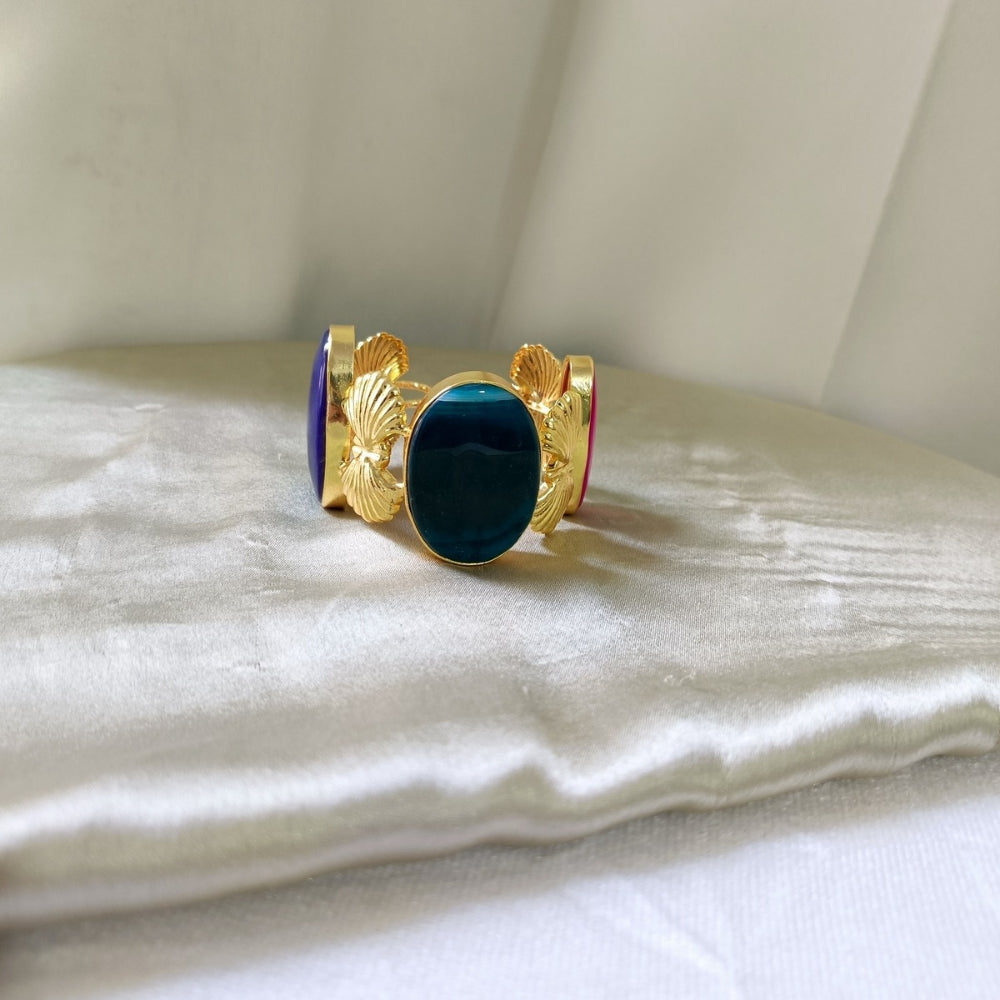 Gold Ginkgo Leaf Cuff Bracelet