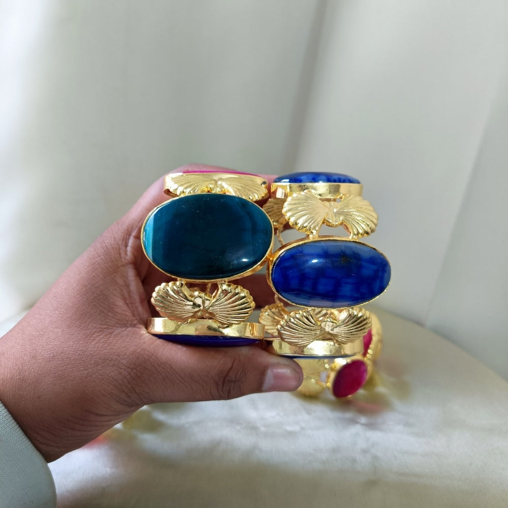 Gold Ginkgo Leaf Cuff Bracelet