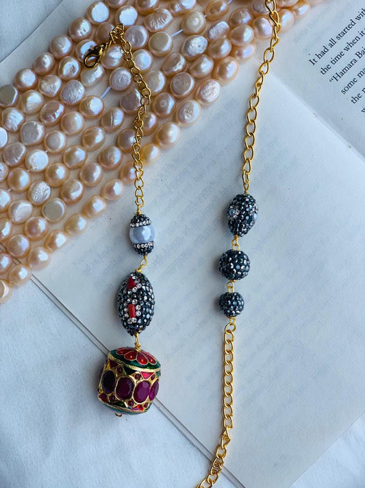 Kundan and Turkish Balls Couple Rakhi