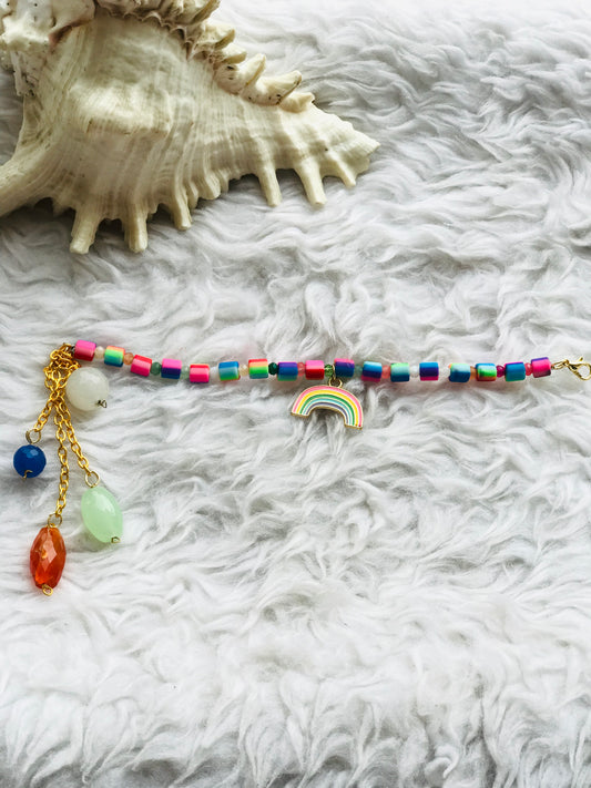 Rainbow Charm Beads Bracelet