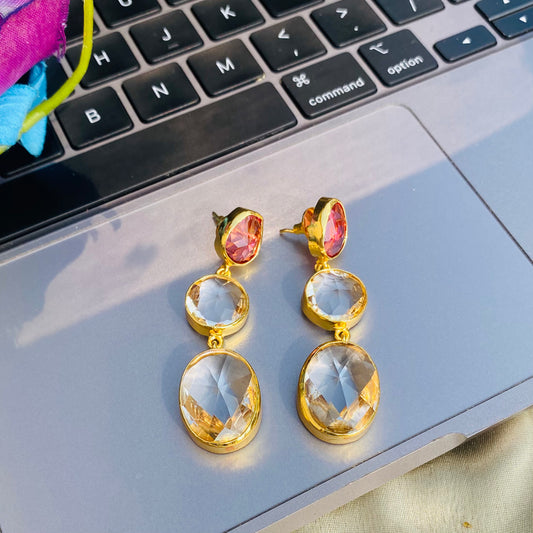 String Of Crystals Earrings