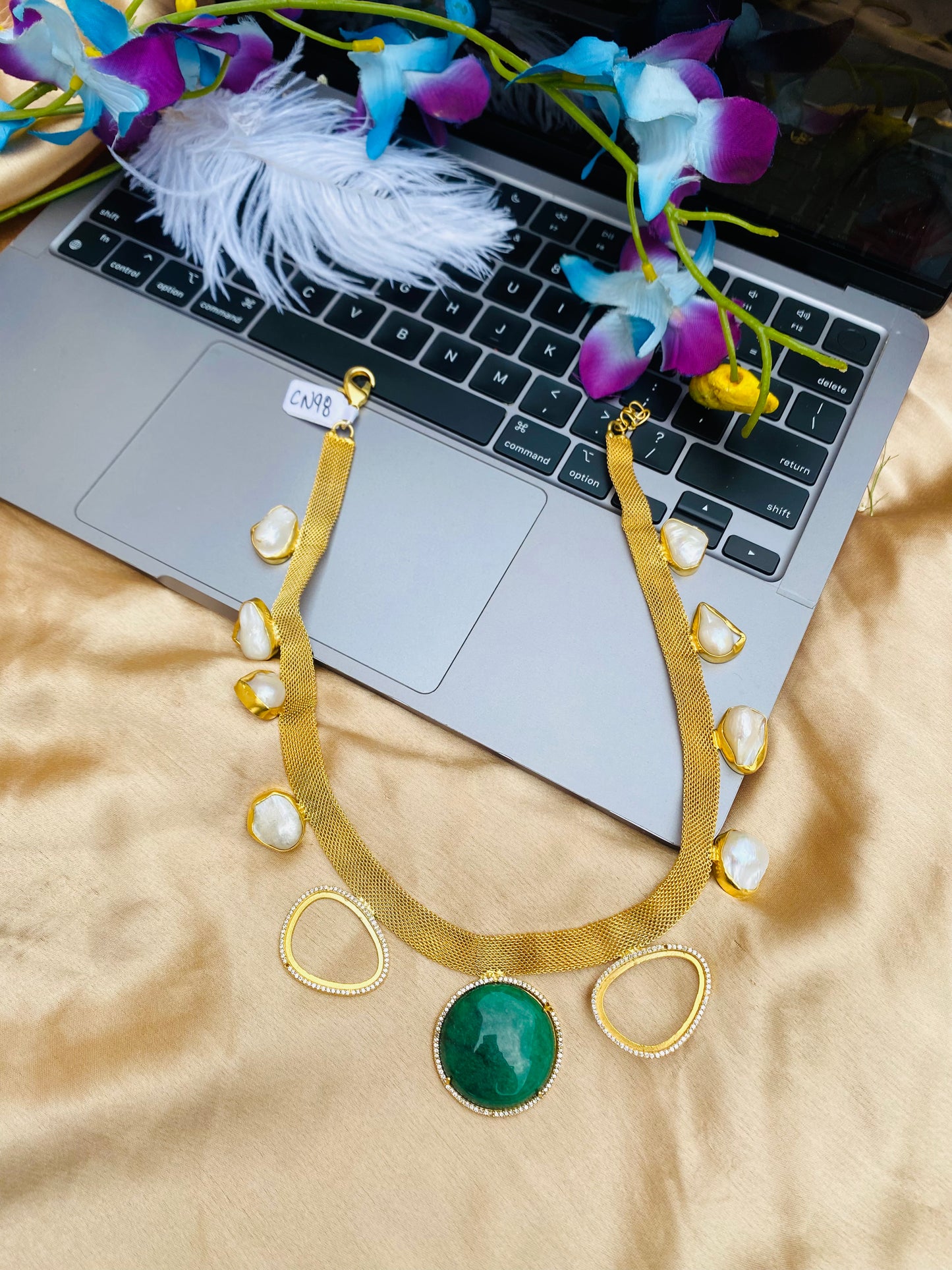 Pearl Routine Green Jade Necklace