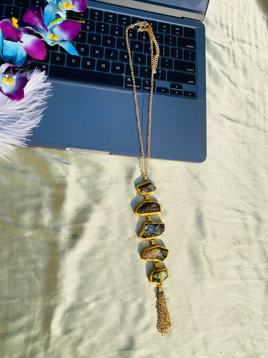 Labradorite Tie Necklace