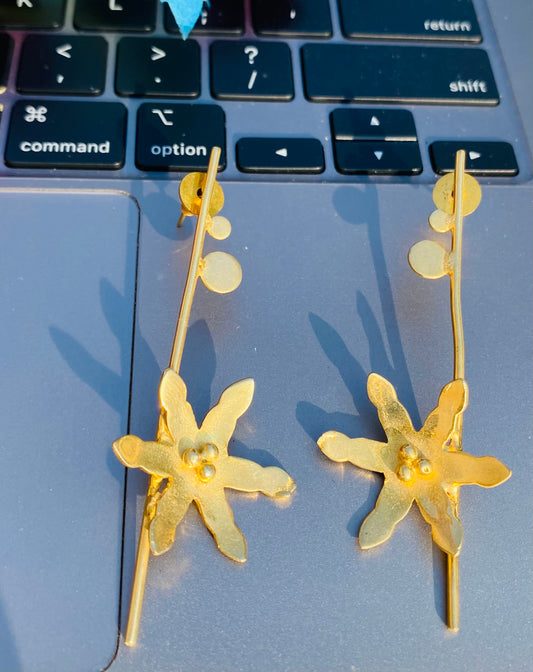 Stem with Flower Earrings