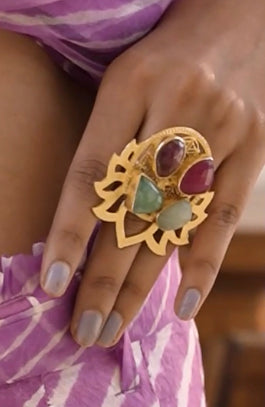 Mughal cocktail ring