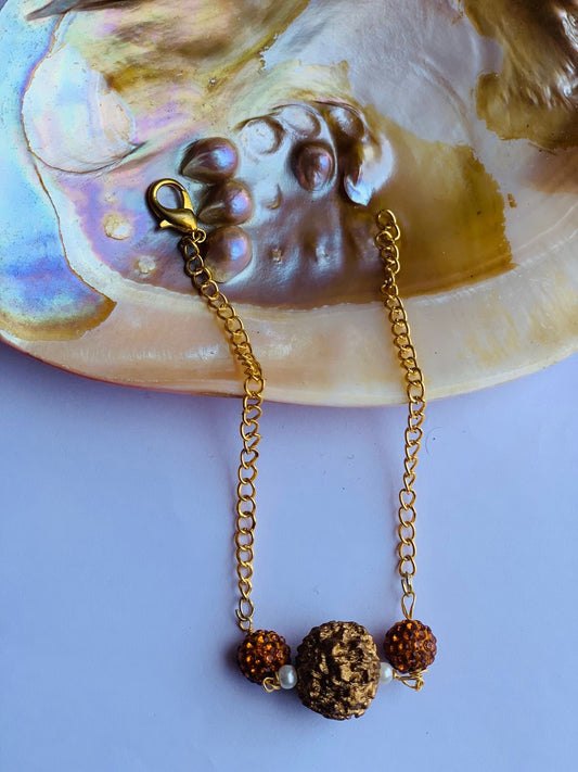 Rudraksh with zircon ball in chain