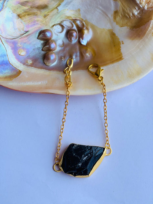 Raw Smooky topaz in Brass Metal