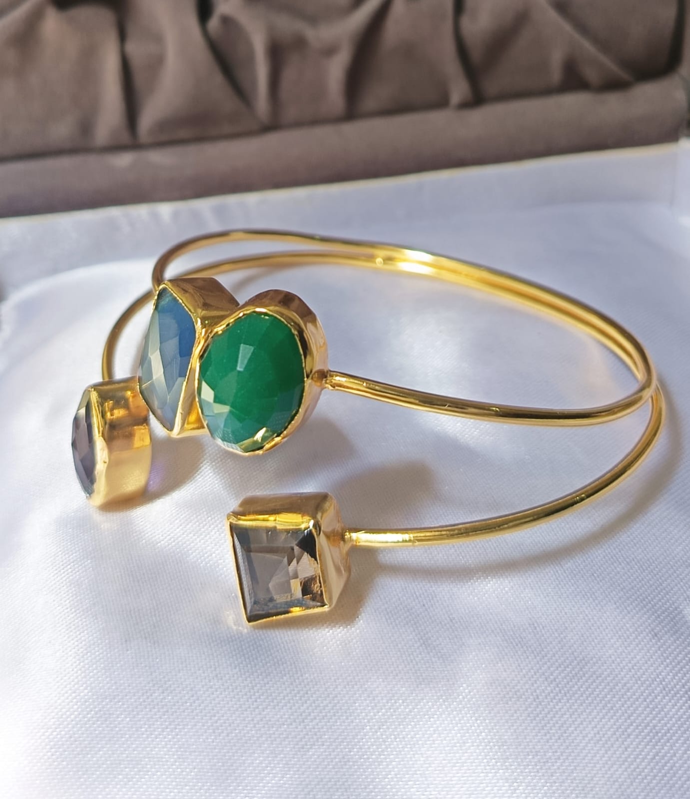 Purple and Brown Stone Glass Handcuff