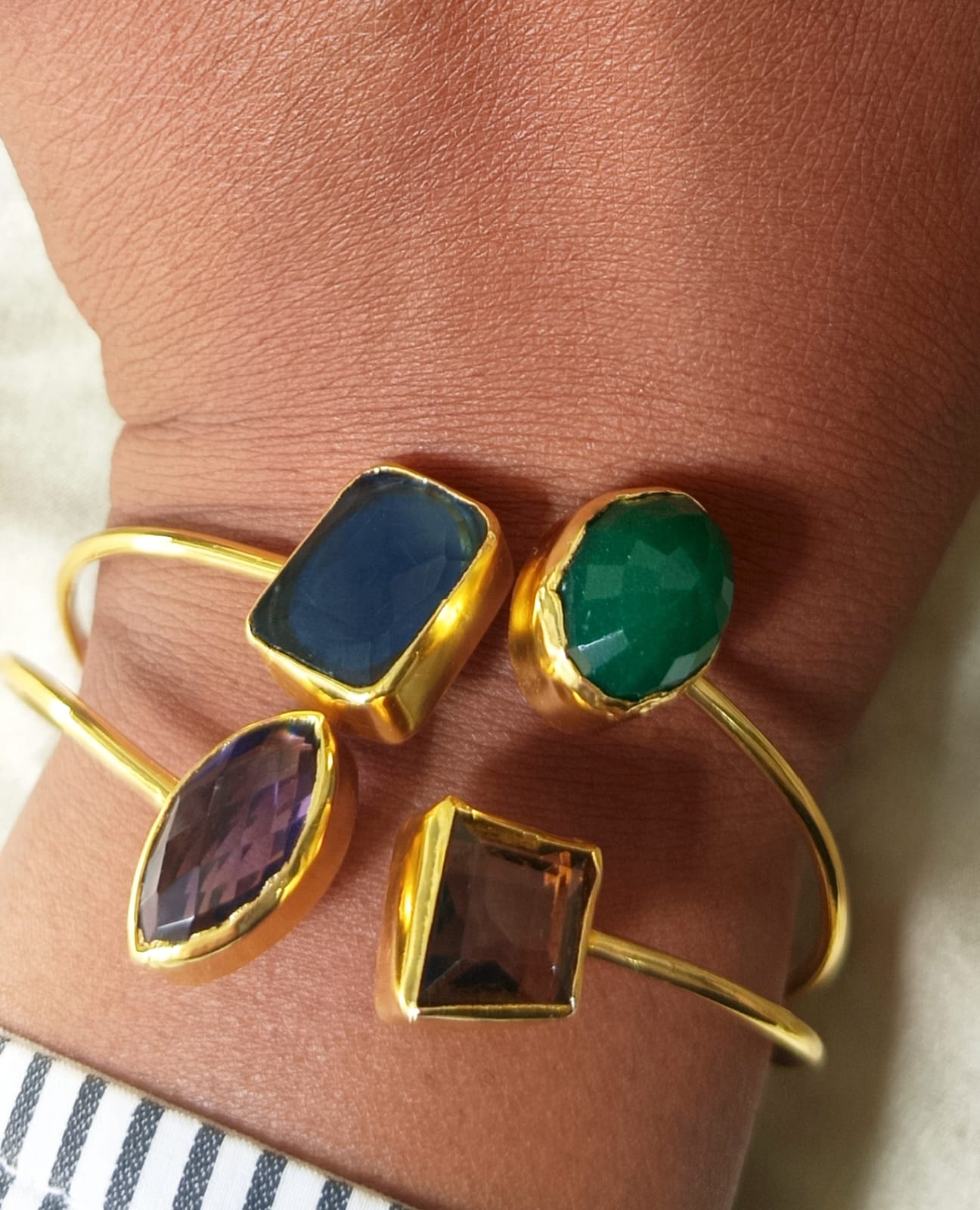 Purple and Brown Stone Glass Handcuff