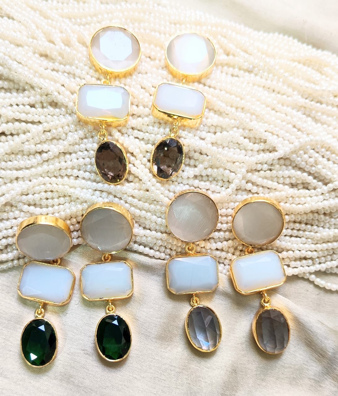 Royal Three-Stone Drop Earring