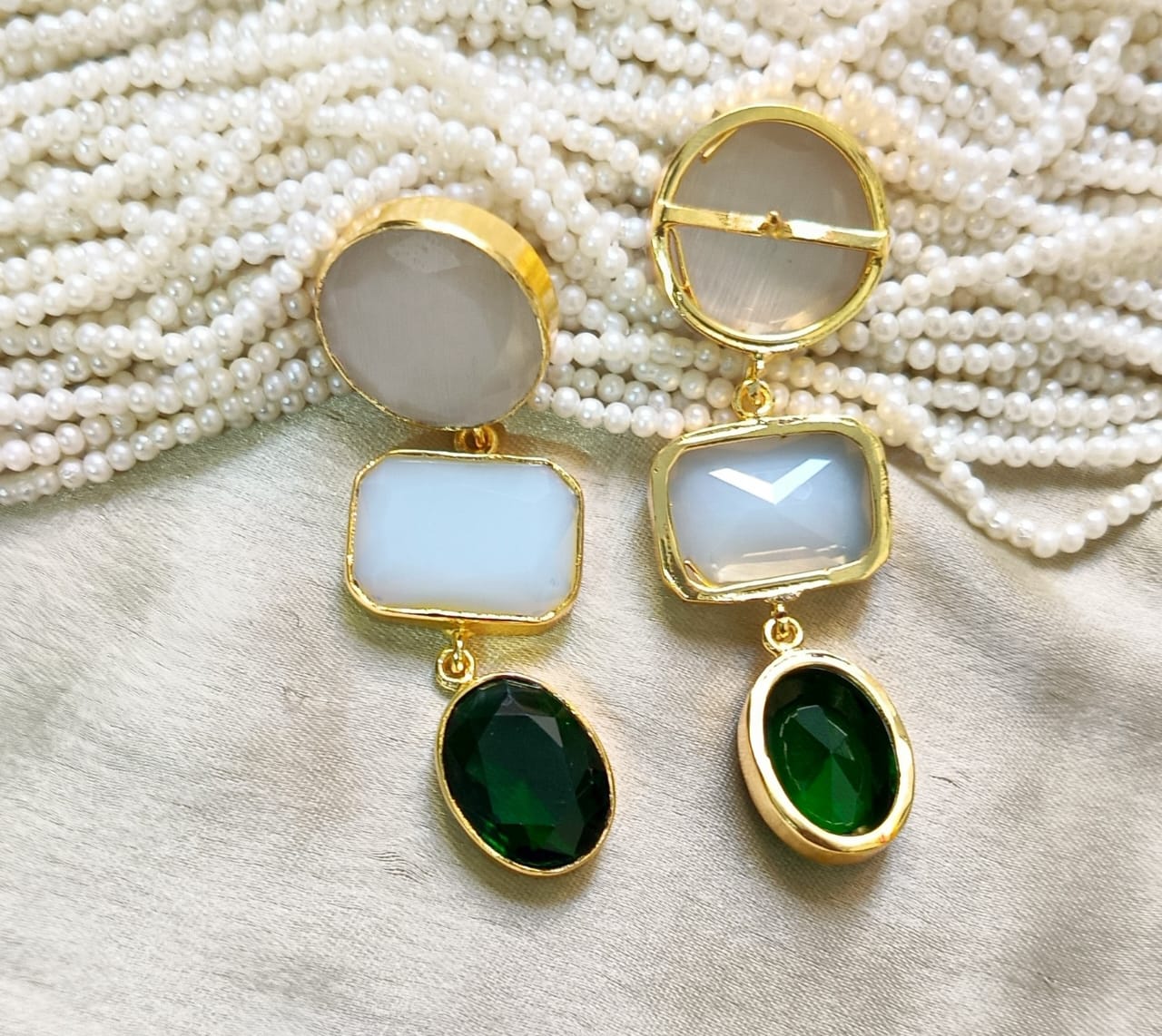 Royal Three-Stone Drop Earring