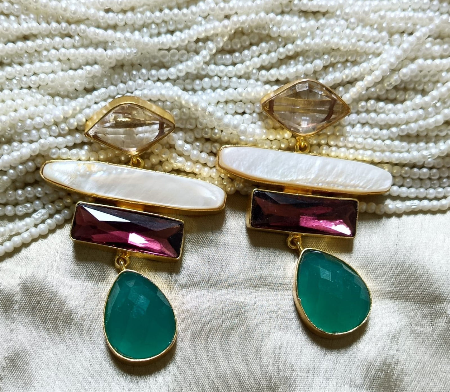 Aurora Glam Multi- Stone Drop Earring