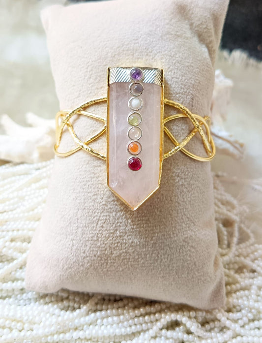 Rose Quartz 7- Chakra Headling Handcuff