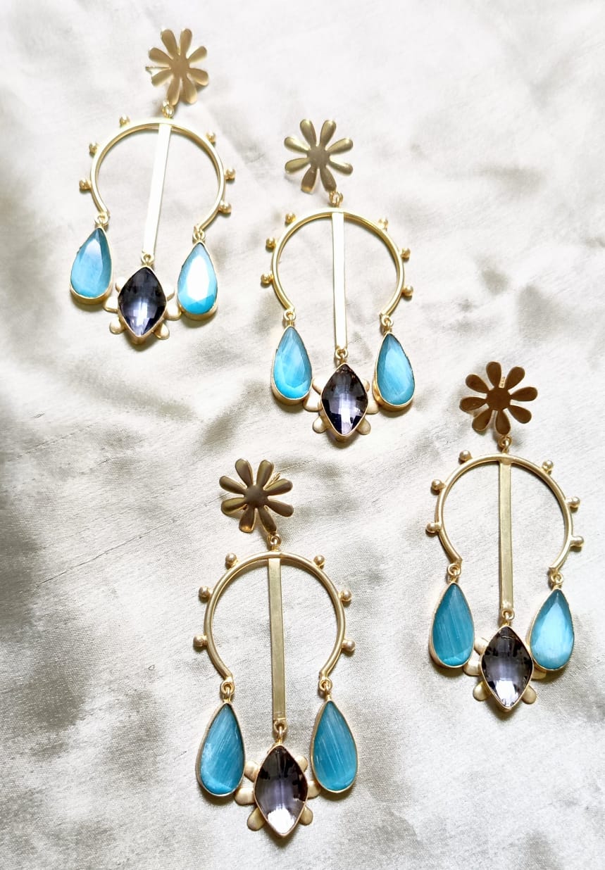 Azure Bloom Statenemt Earring