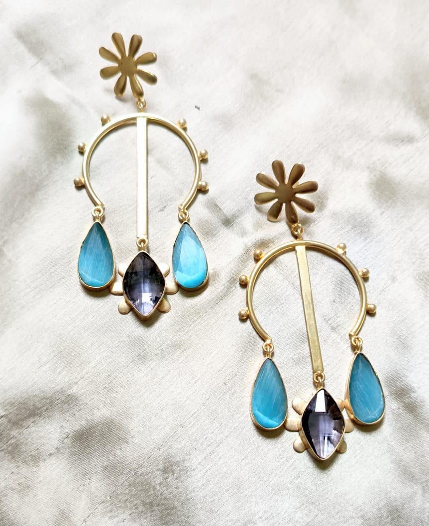 Azure Bloom Statenemt Earring
