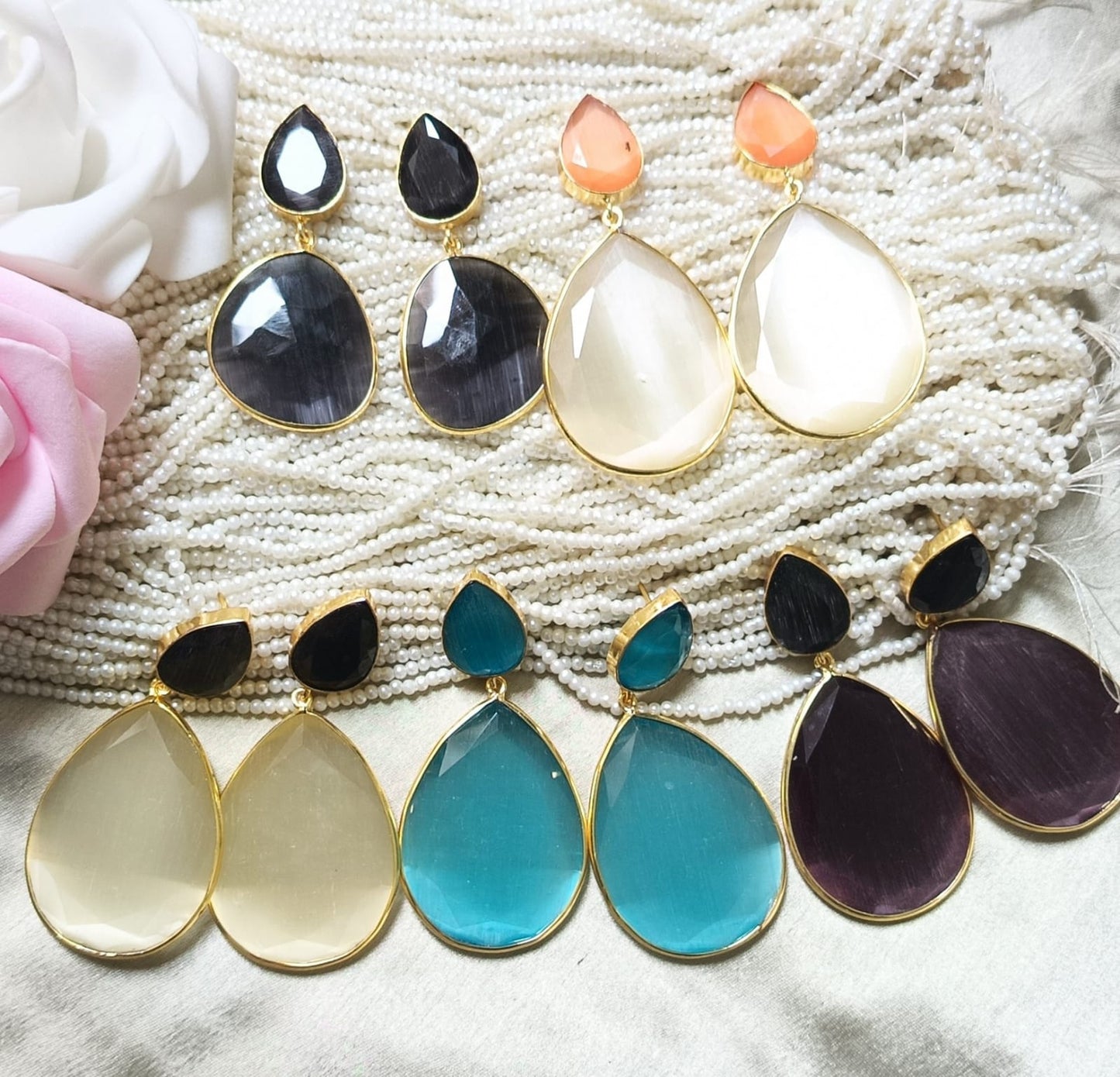 Double Teardrop luxe statement Earring