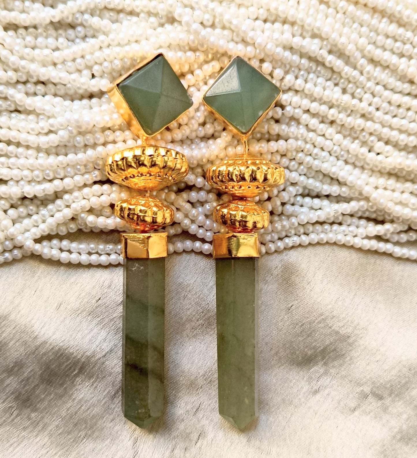 Royal Gemstone Bar Drop Earring