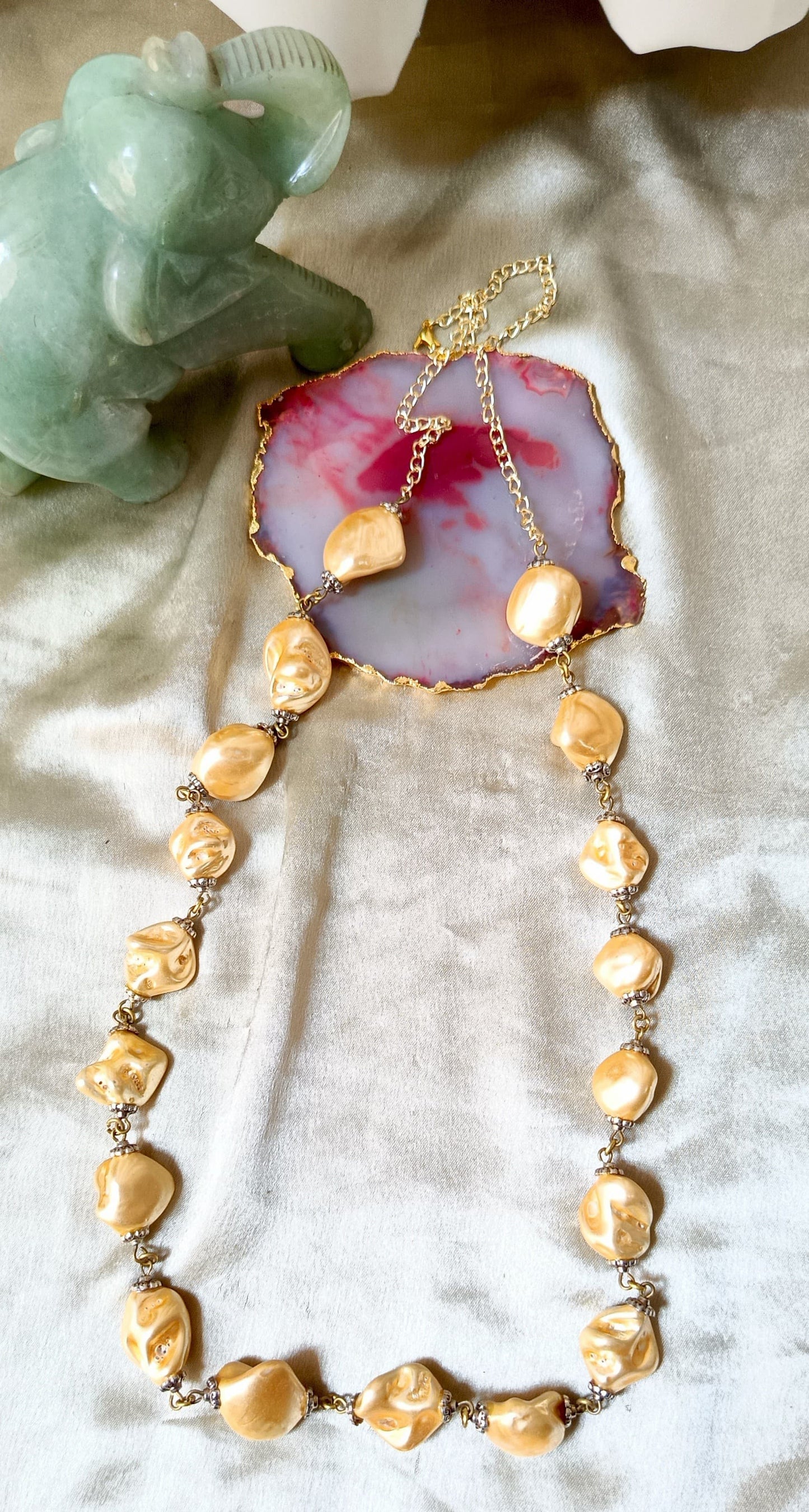 Golden Trail Beaded Necklace