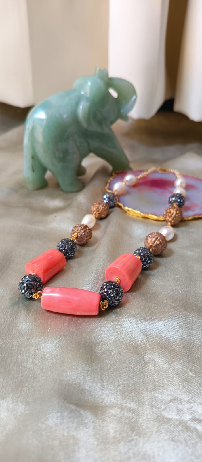 Hint Of Rudraksha Beaded Necklace