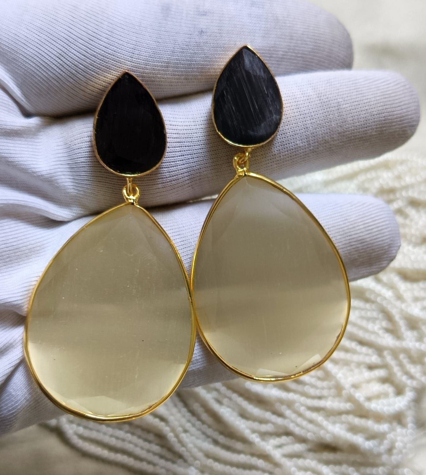 Double Teardrop luxe statement Earring