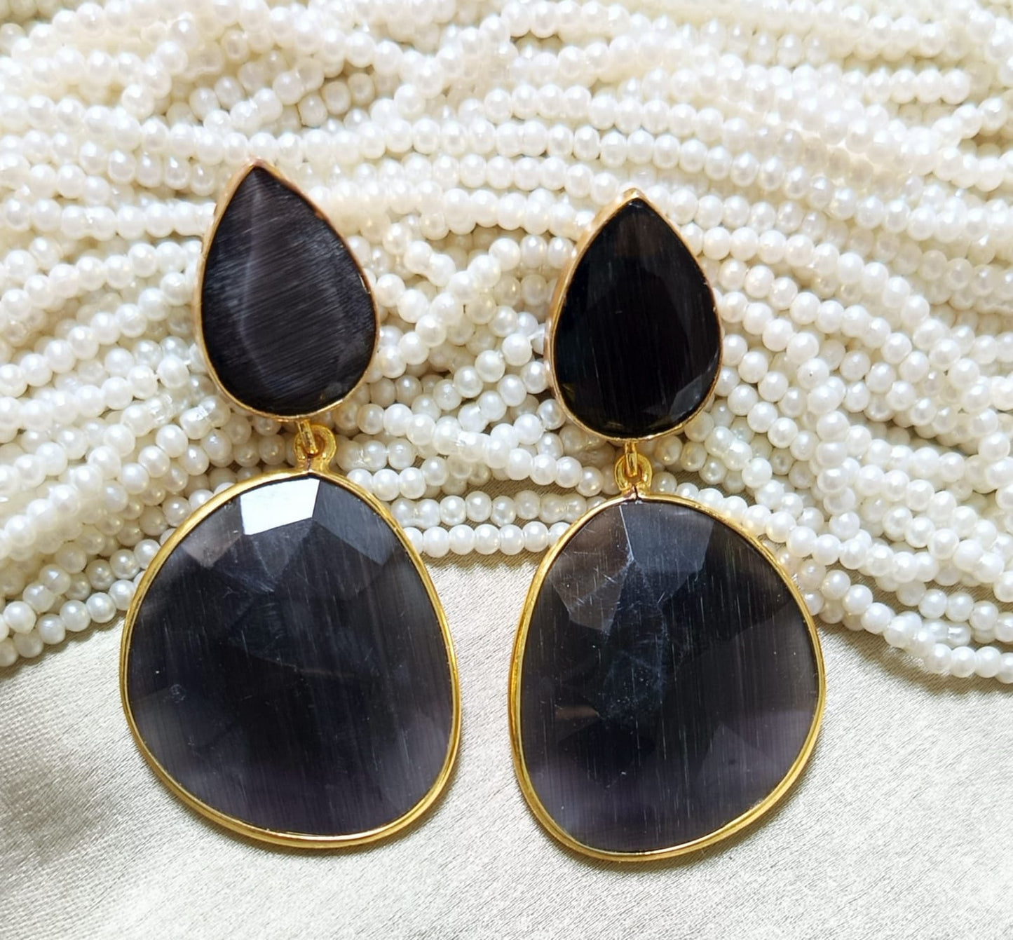 Double Teardrop luxe statement Earring