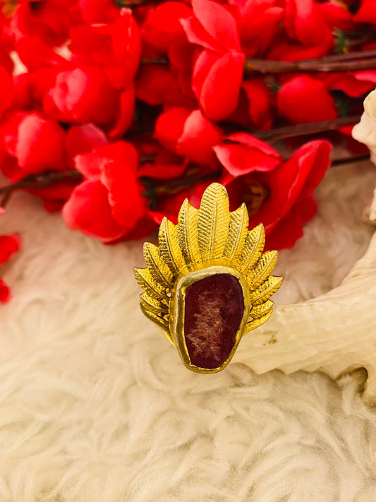 Leaves of Agate Ring
