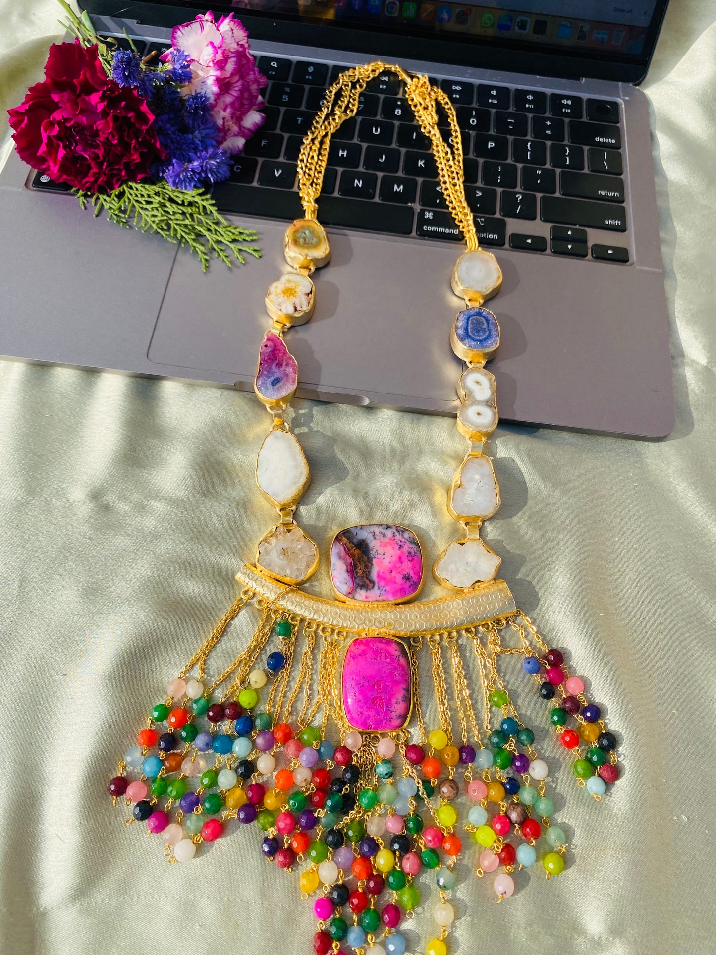 Gleaming Colourful Beads Necklace