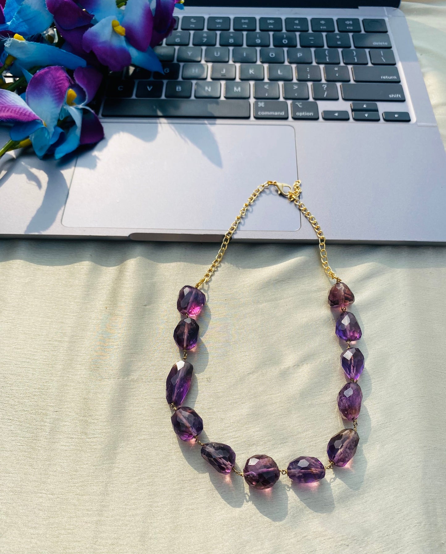 Purple Is Good Beaded Necklace