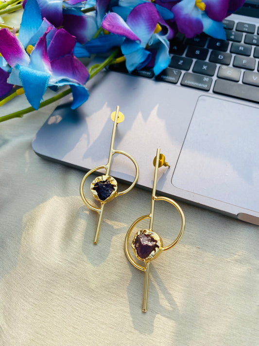 Link Me Up Amethyst Earrings