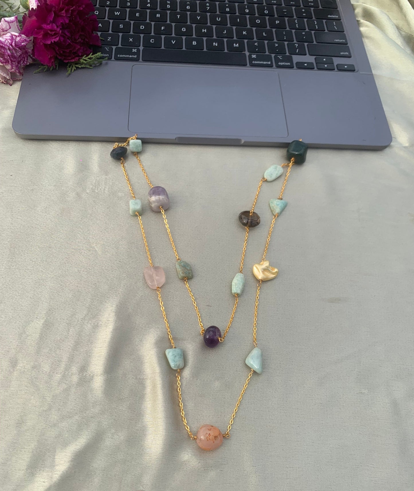 Power Drops Of Stone Beaded Necklace
