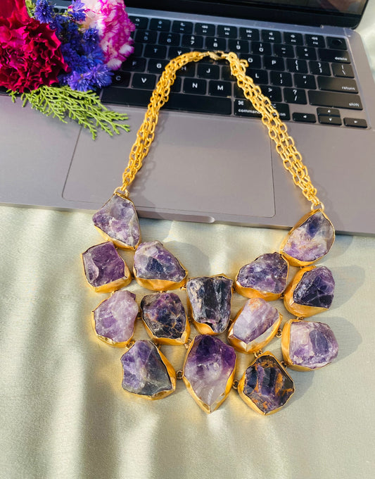 Cluster Of Amethyst Necklace