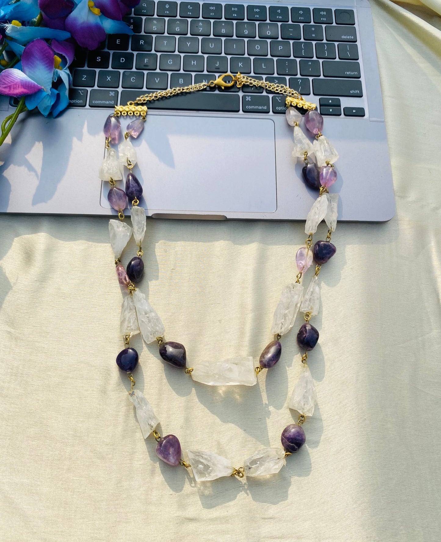 Touch Of Amethyst Beaded Necklace