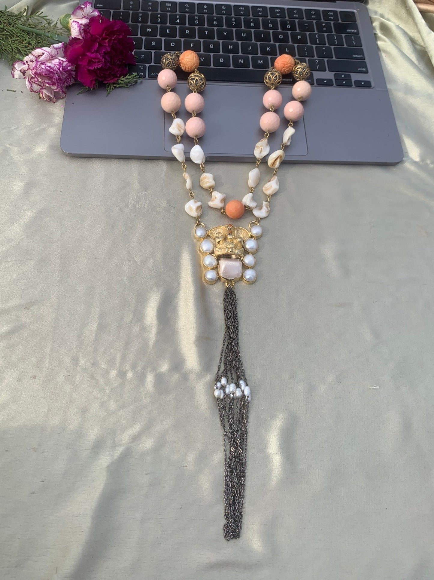 Ganesha Wrapped Around Beads Necklace