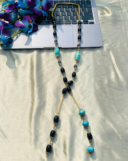 Soul Of Onyx Beaded Tie Necklace