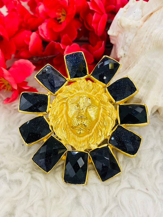 Lion with Blue Moon Ring