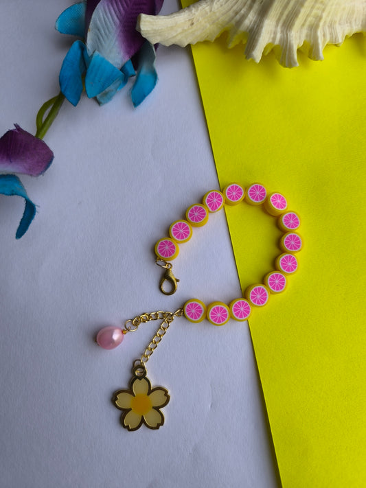 Lemon beads bracelet
