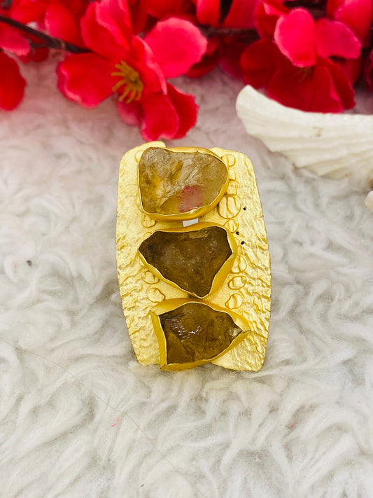 Citrine Triplet Ring