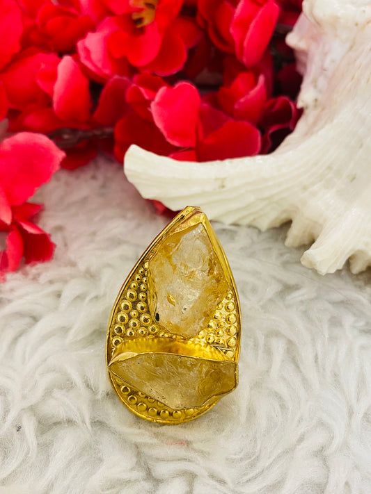 Citrine on Drop Ring