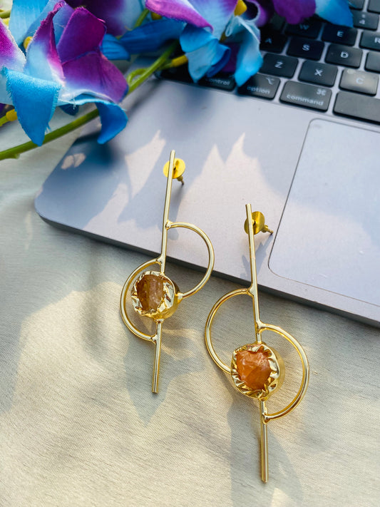 Link Me Up Citrine Earrings