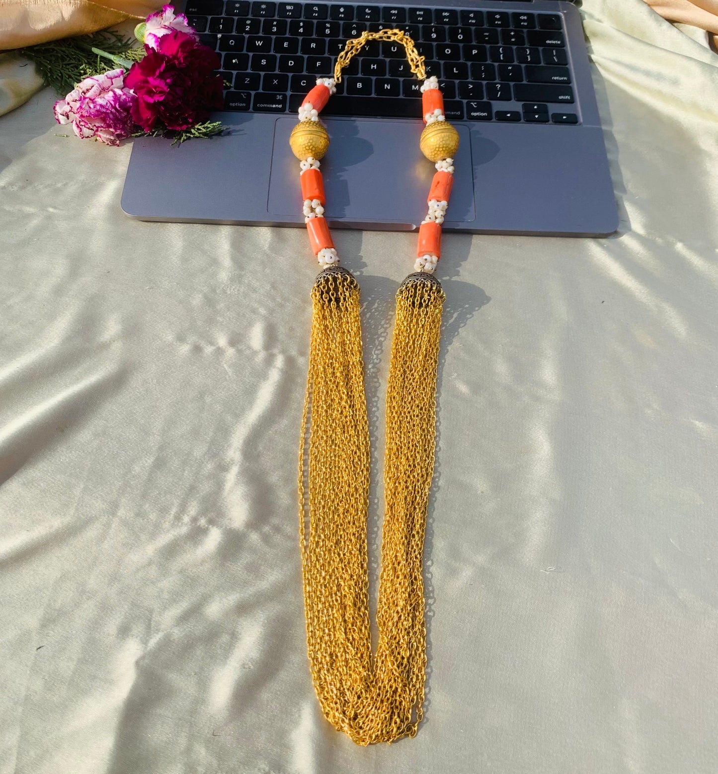 Coral Signature Flip Beaded Necklace
