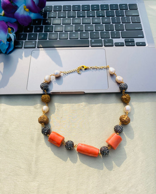 Hint Of Rudraksha Beaded Necklace