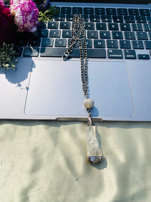 Crystal Oxidised Pendant