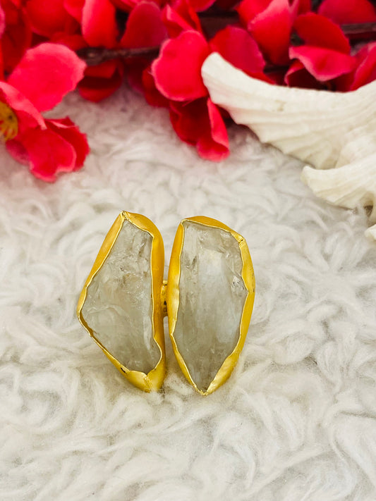 Rough Green Amethyst Ring