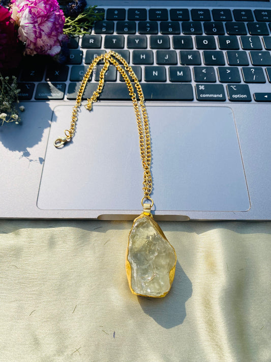 Green Amethyst Rough Pendant