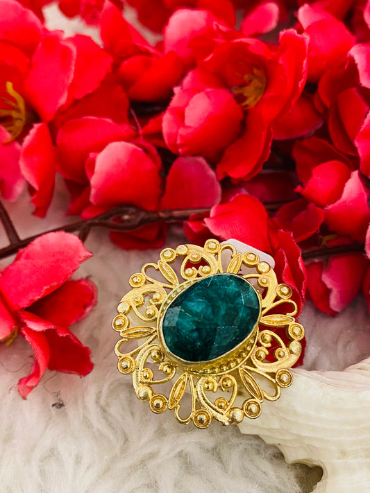 Green Flower Ring