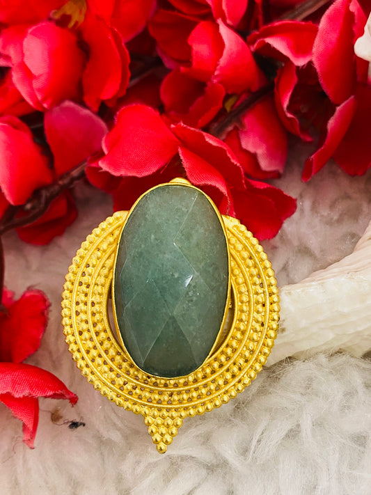 Honeycomb Jade Ring