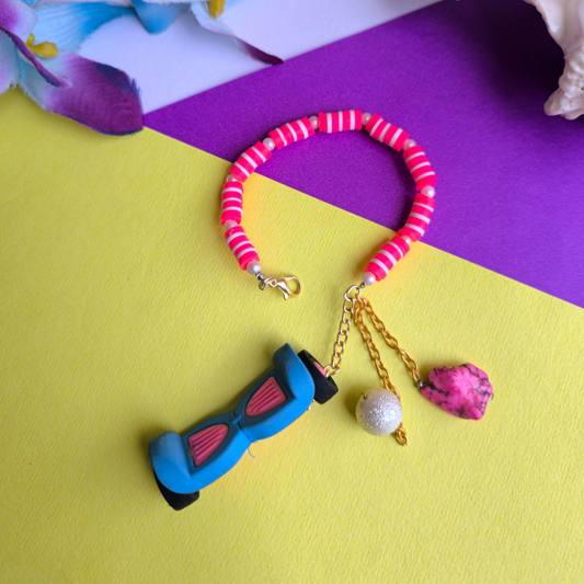 COLOURFUL BEADS WITH ERASER  TASSEL AND STONEBEADS