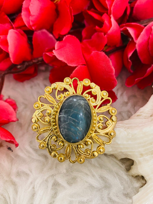 Blue Labradorite Floret Ring