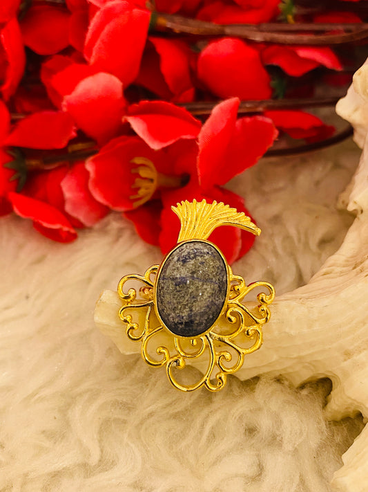 Labradorite Leafy Ring